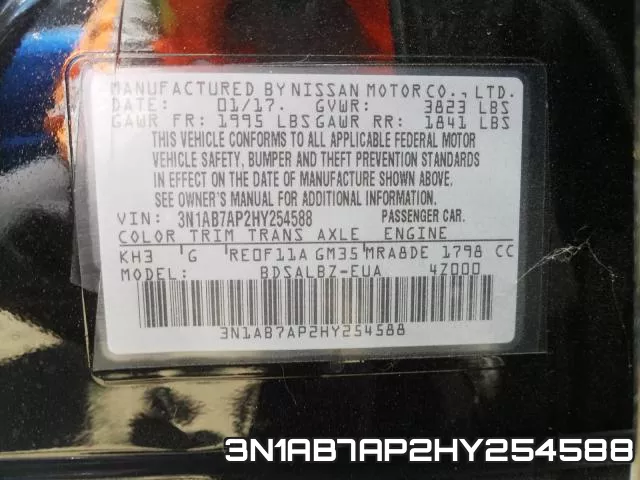 3N1AB7AP2HY254588 фото 2