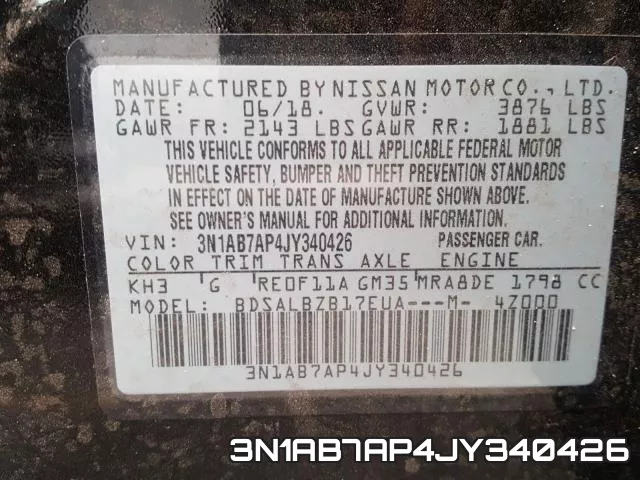 3N1AB7AP4JY340426 фото 2