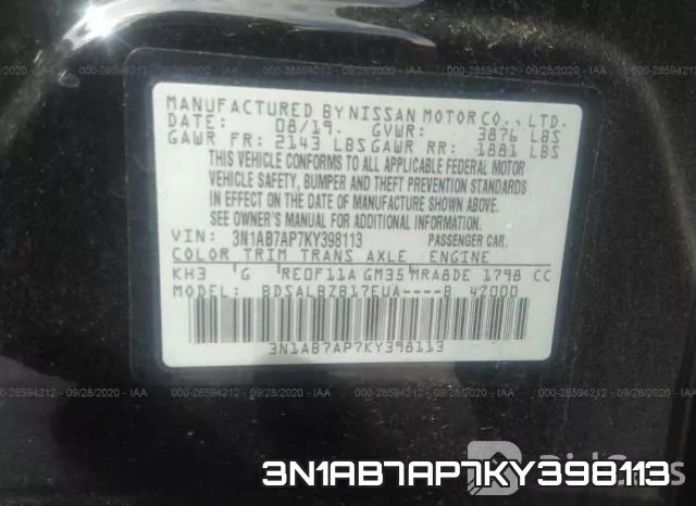 3N1AB7AP7KY398113 фото 10