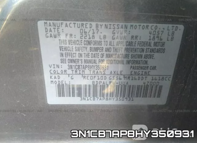 3N1CB7AP8HY350931 фото 10