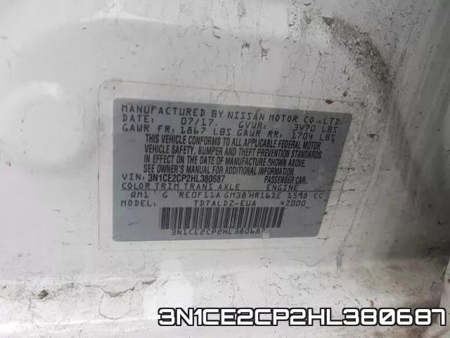 3N1CE2CP2HL380687 фото 2
