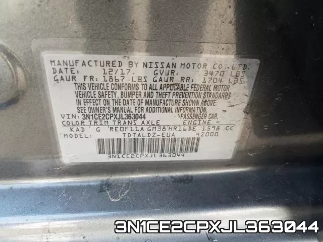 3N1CE2CPXJL363044 фото 2