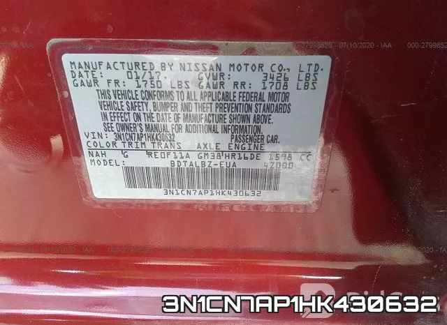 3N1CN7AP1HK430632 фото 10