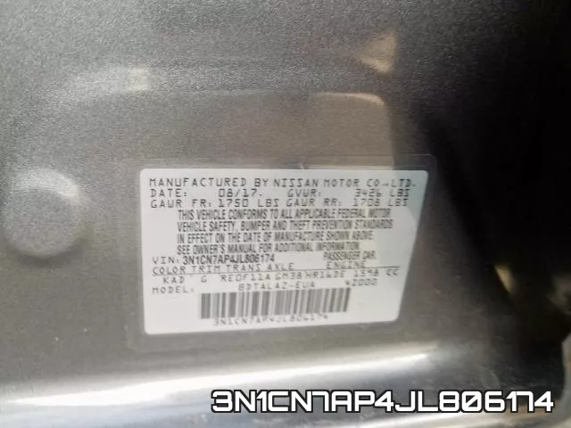 3N1CN7AP4JL806174 фото 2