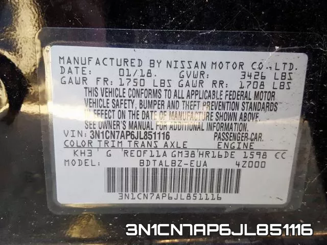 3N1CN7AP6JL851116 фото 2