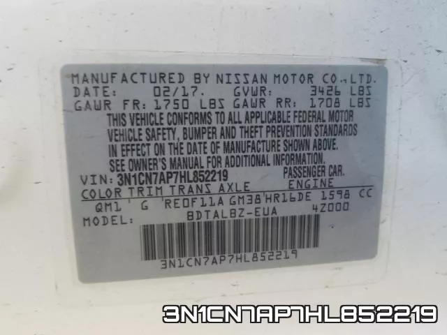 3N1CN7AP7HL852219 фото 2