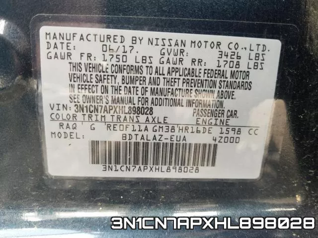 3N1CN7APXHL898028 фото 2