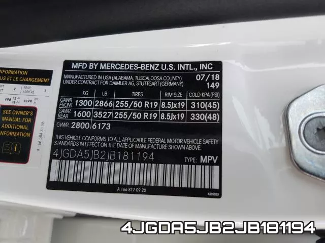 4JGDA5JB2JB181194 фото 2