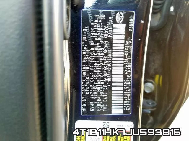 4T1B11HK7JU593816 фото 2