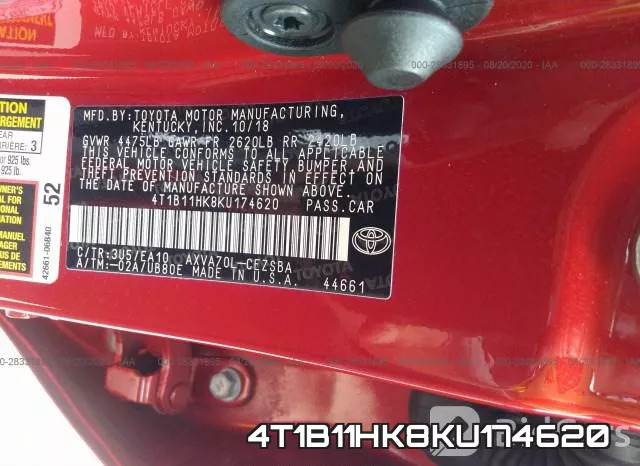4T1B11HK8KU174620 фото 10