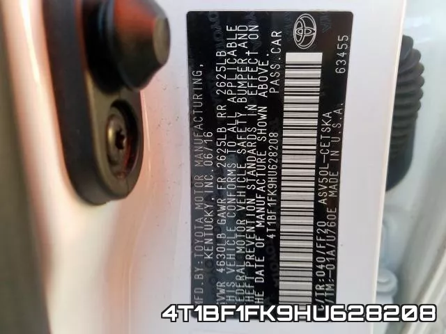 4T1BF1FK9HU628208 фото 2