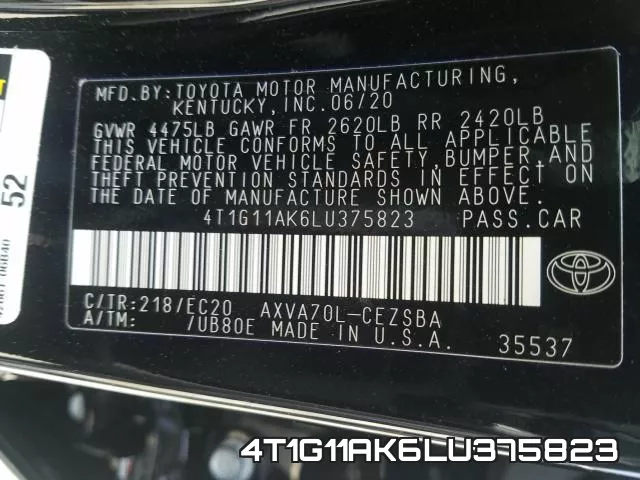 4T1G11AK6LU375823 фото 2