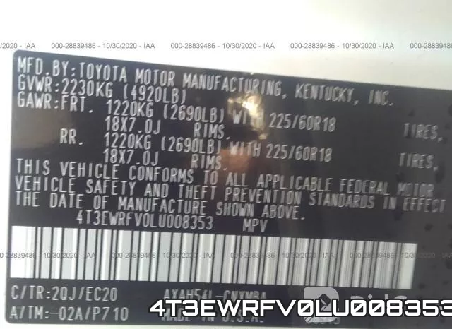 4T3EWRFV0LU008353 фото 10
