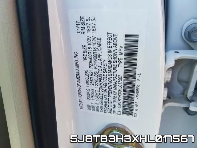 5J8TB3H3XHL017567 фото 2