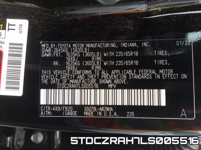 5TDCZRAH7LS005516 фото 2