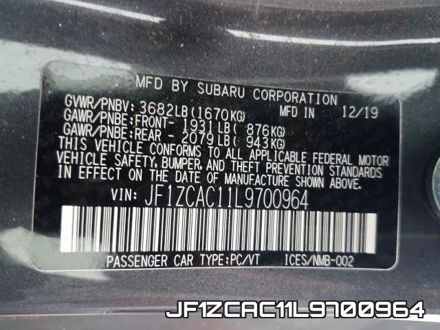 JF1ZCAC11L9700964 фото 2
