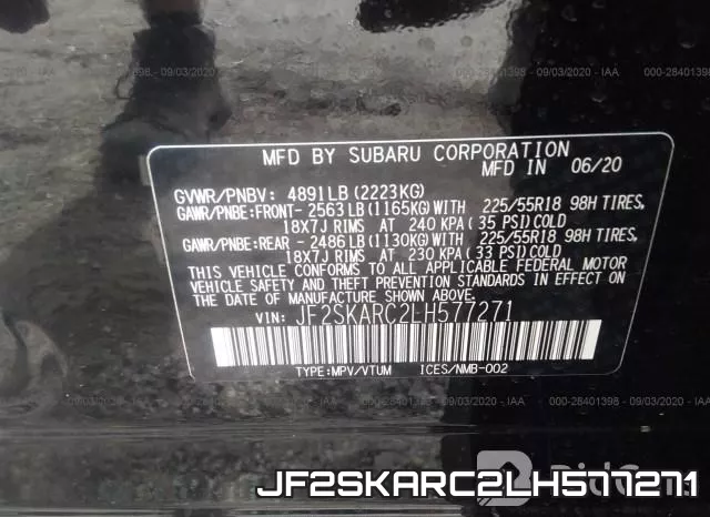 JF2SKARC2LH577271 фото 9