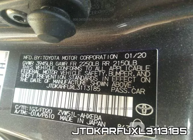 JTDKARFUXL3113185 фото 10