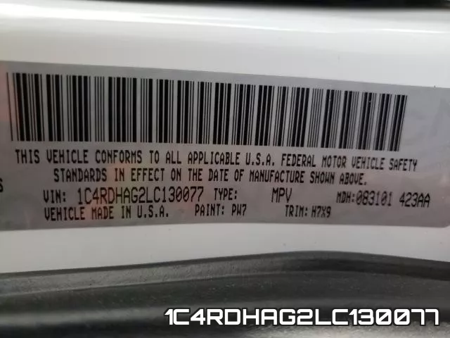 1C4RDHAG2LC130077 фото 2