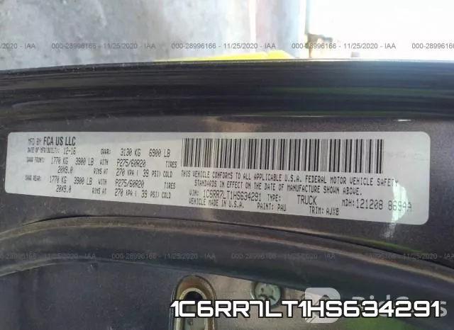 1C6RR7LT1HS634291 фото 9