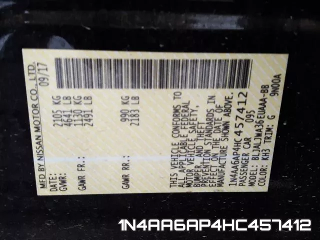1N4AA6AP4HC457412 фото 2