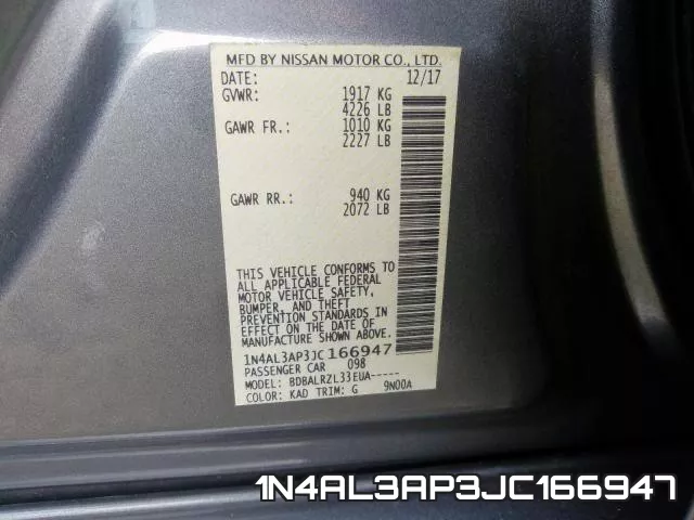 1N4AL3AP3JC166947 фото 2