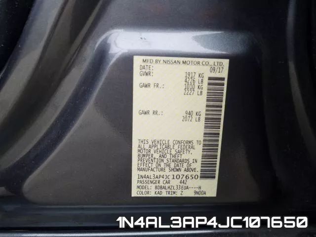 1N4AL3AP4JC107650 фото 2