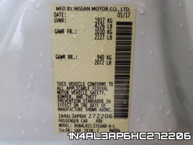 1N4AL3AP6HC272206 фото 2