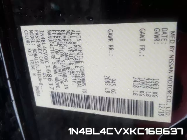 1N4BL4CVXKC168637 фото 2