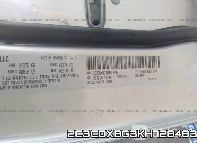 2C3CDXBG3KH728483 фото 9