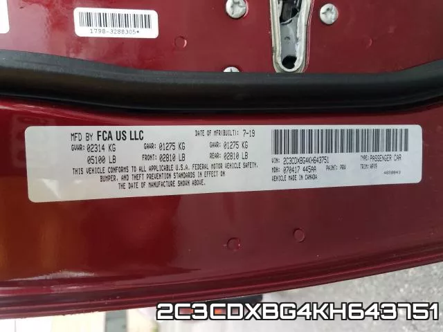 2C3CDXBG4KH643751 фото 2