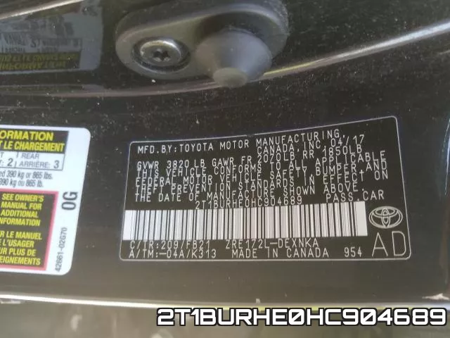 2T1BURHE0HC904689 фото 2