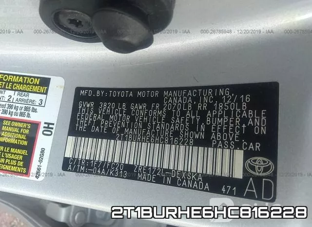 2T1BURHE6HC816228 фото 10