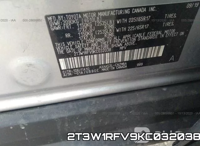 2T3W1RFV9KC032038 фото 10