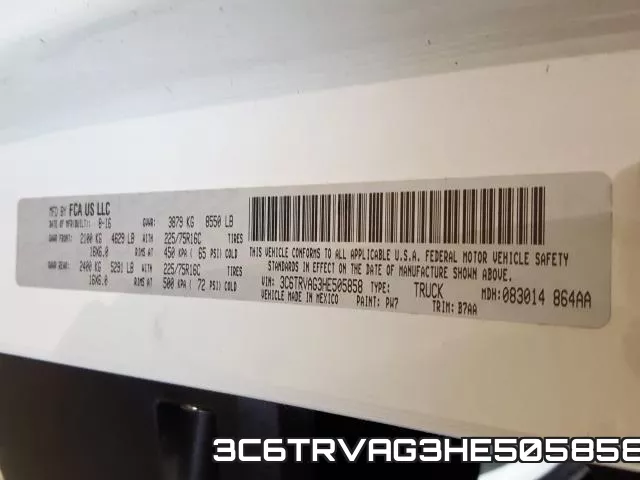 3C6TRVAG3HE505858 фото 2