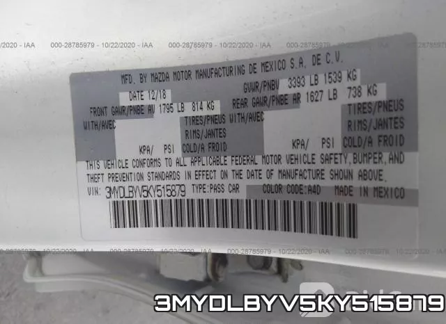 3MYDLBYV5KY515879 фото 10