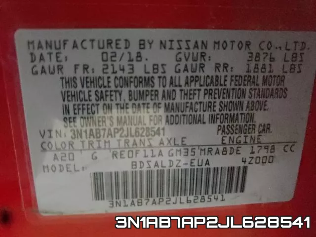 3N1AB7AP2JL628541 фото 2