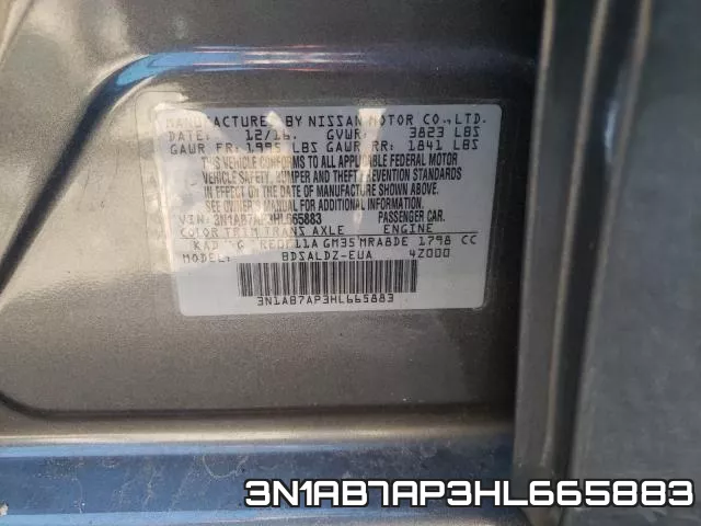 3N1AB7AP3HL665883 фото 2