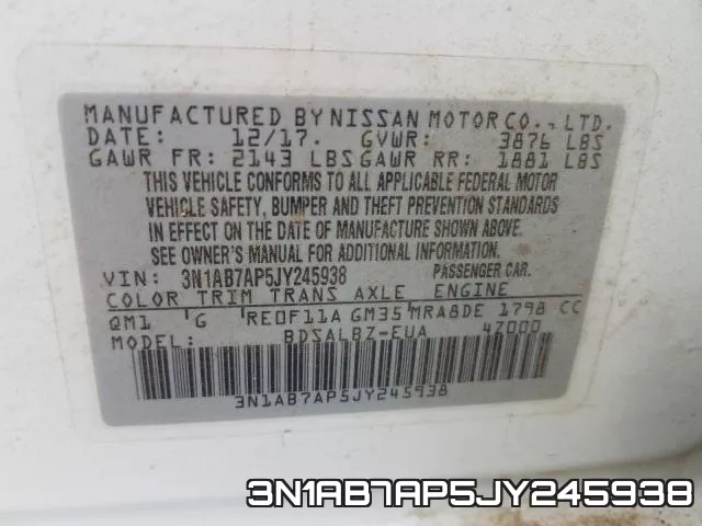 3N1AB7AP5JY245938 фото 2