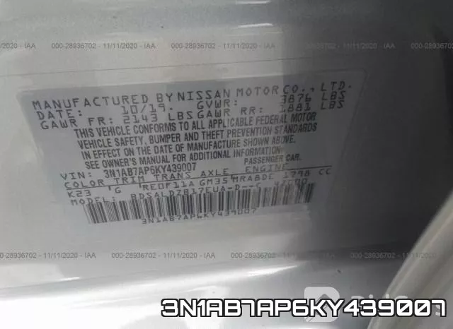 3N1AB7AP6KY439007 фото 10