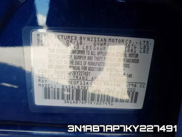3N1AB7AP7KY227491 фото 2