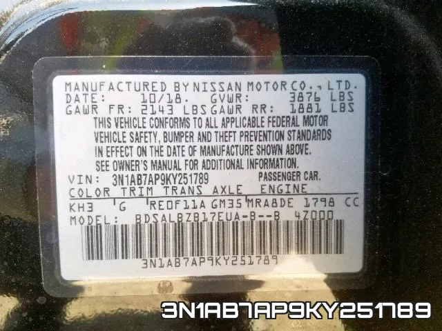 3N1AB7AP9KY251789 фото 2