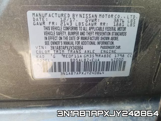 3N1AB7APXJY240864 фото 2