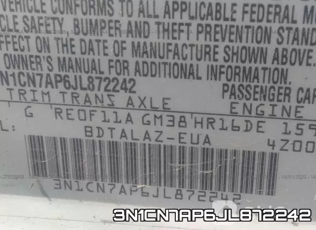 3N1CN7AP6JL872242 фото 10