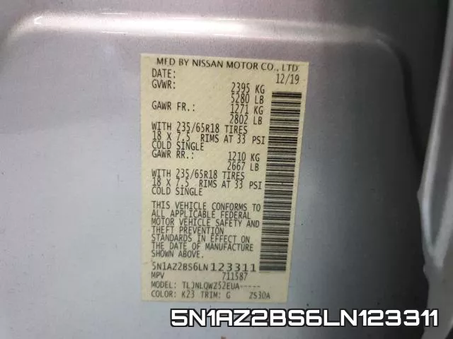 5N1AZ2BS6LN123311 фото 2