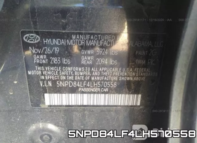 5NPD84LF4LH570558 фото 10