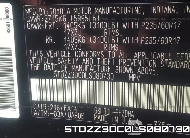 5TDZZ3DC0LS080730 фото 10