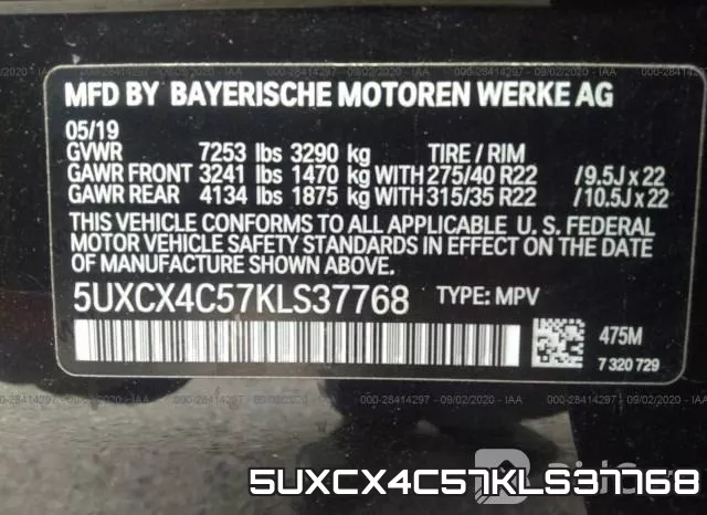 5UXCX4C57KLS37768 фото 10