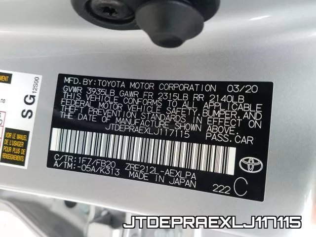 JTDEPRAEXLJ117115 фото 2