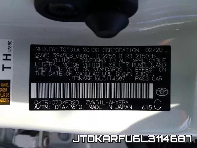 JTDKARFU6L3114687 фото 2